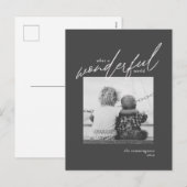 Geweldige wereld Eenvoudige kerstfoto zwart Feestdagenkaart (Voorkant / Achterkant)