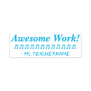 "Geweldige werk!" + aangepaste tutor naam rubberen Zelfinktende Stempel