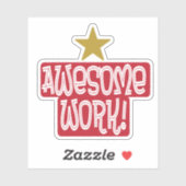 Geweldige Werk Award Waardering gouden ster Sticker (Vel)
