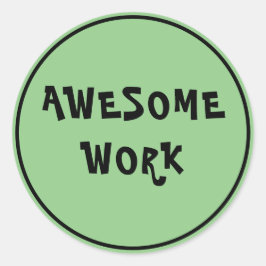 Geweldige werk leraar aanmoediging groen ronde sticker