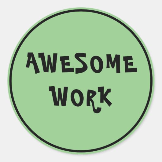 Geweldige werk leraar aanmoediging groen ronde sticker (Voorkant)