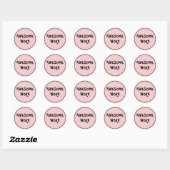 Geweldige werk leraar aanmoediging roze ronde sticker (Vel)