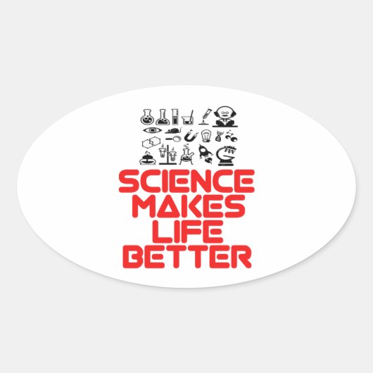 GEWELDIGE WETENSCHAP DESIGN OVALE STICKER (Voorkant)