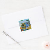 Geweldige wielschilderen vierkante sticker (Envelop)