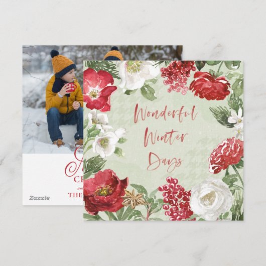 Geweldige winterdagen feestdagenkaart (Voorkant / Achterkant)