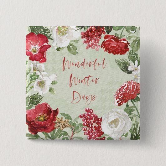 Geweldige winterdagen vierkante button 5,1 cm (Voorkant)