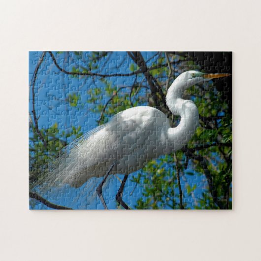 Geweldige witte Egret Florida. Legpuzzel (Horizontaal)