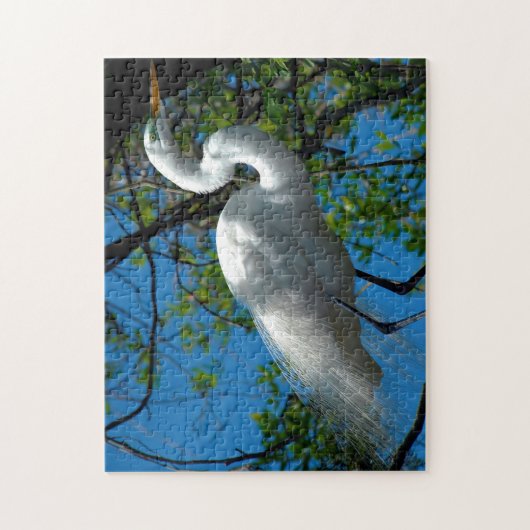 Geweldige witte Egret Florida. Legpuzzel (Verticaal)