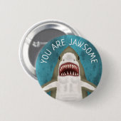Geweldige witte haai Funny Jawsome Pun Humor Aange Ronde Button 5,7 Cm (Voorkant /achterkant)