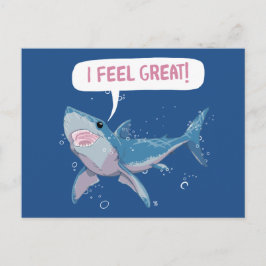 Geweldige witte haai voelt geweldig briefkaart