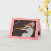 Geweldige witte haron met conch card kaart (Gele Bloem)