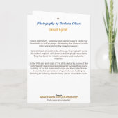 Geweldige witte hebber: eenvoudige mooie vogelkaar feestdagen kaart (Achterkant)