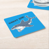 geweldige witte klus grappig cartoon kartonnen onderzetters (Schuin)