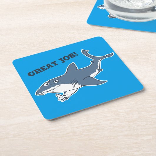 geweldige witte klus grappig cartoon kartonnen onderzetters (Schuin)