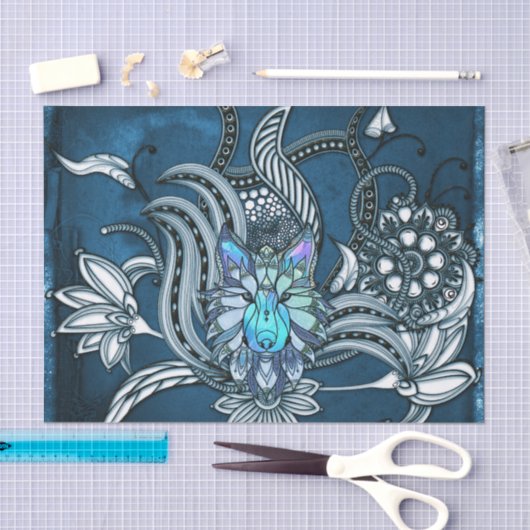 Geweldige wolf, baanontwerp tissuepapier (Craft)