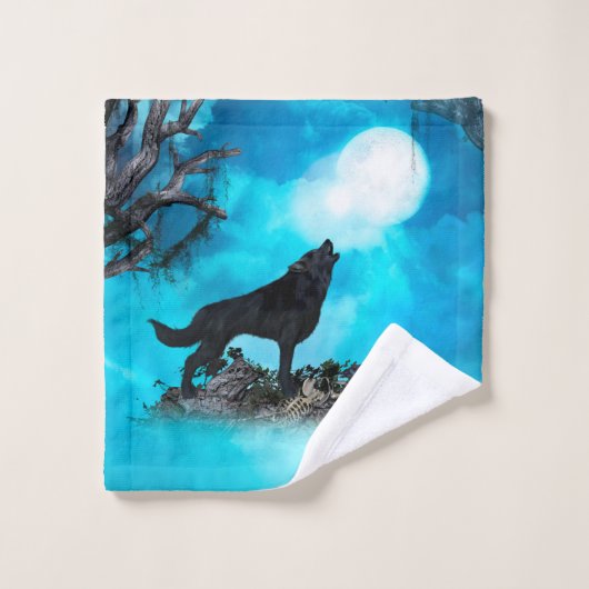 Geweldige wolf bad handdoek (Wasdoekje)