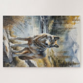 Geweldige Wolf Ergens in Mooie Natuur Puzzel Legpuzzel (Horizontaal)