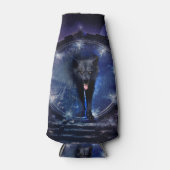 Geweldige wolf komt door een hek flesjeskoeler (Voorkant)