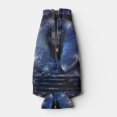 Geweldige wolf komt door een hek flesjeskoeler (Achterkant)