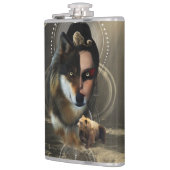 Geweldige wolf met een fee heupfles (Links)