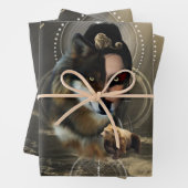 Geweldige wolf met fee inpakpapier vel (In situ)