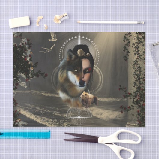 Geweldige wolf met fee tissuepapier (Craft)