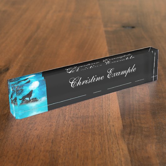 Geweldige wolf naambordje (Zijkant)