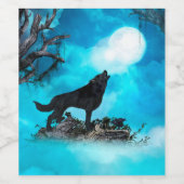 Geweldige wolf wijn etiket (Enkel label)