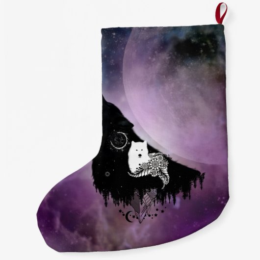 Geweldige wolven grote kerstsok (Achterkant)