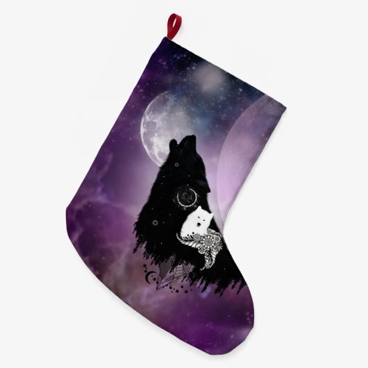 Geweldige wolven grote kerstsok (Voorkant (Hangend))