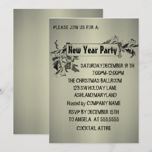 Geweldige, wonderbaarlijke nieuwjaarsuitnodiging kaart (Voorkant / Achterkant)