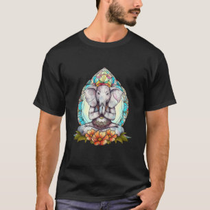 Geweldige yogadieren olifant motief meditatie onts t-shirt