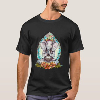Geweldige yogadieren olifant motief meditatie onts t-shirt