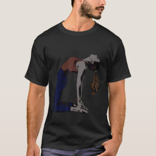 Geweldige yogameisje in kameelpose t-shirt