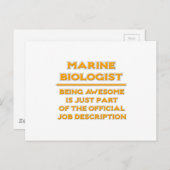 Geweldige zeebioloog .. Taakbeschrijving Briefkaart (Voorkant / Achterkant)