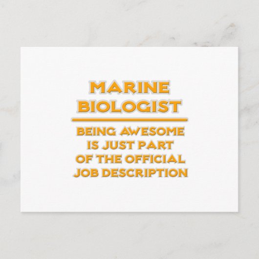 Geweldige zeebioloog .. Taakbeschrijving Briefkaart (Voorkant)