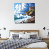 Geweldige zeegezichtschildering canvas afdruk (Insitu (Slaapkamer))