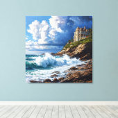 Geweldige zeegezichtschildering canvas afdruk (Insitu (Houten vloer))