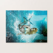 Geweldige zeemeermin in een fantasie onderwaterwer legpuzzel (Horizontaal)