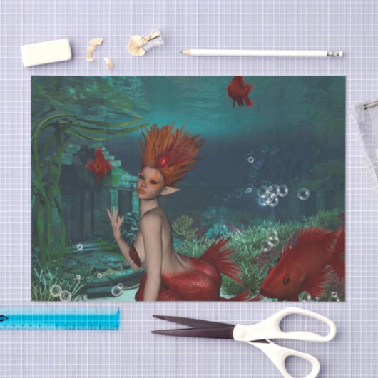 Geweldige zeemeermin tissuepapier (Craft)