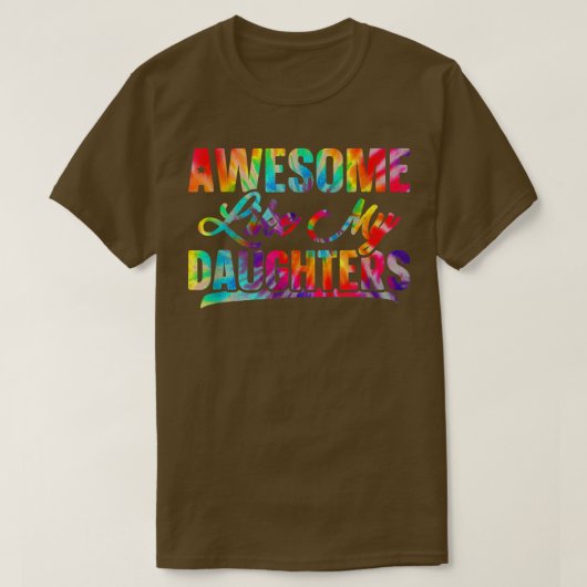 Geweldige zoals mijn daughters Tie Dye Vaderdag T-shirt (Design voorkant)