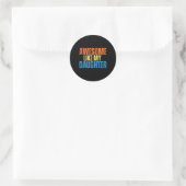 Geweldige Zoals Mijn Dochter Grappig Retro Vader Ronde Sticker (Tas)