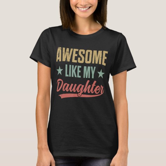 Geweldige zoals mijn dochter retro Mannen vader va T-shirt (Voorkant)