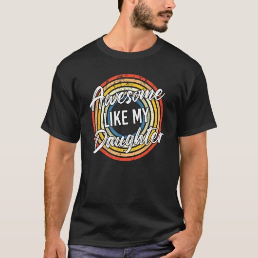 Geweldige zoals mijn dochter Retro Mannen vader va T-shirt (Voorkant)
