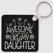 Geweldige zoals mijn dochter Wildflower Cadeau mam Sleutelhanger (Achterkant)