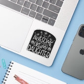 Geweldige zoals mijn dochter Wildflower Cadeau mam Sticker (Laptop met iPhone)