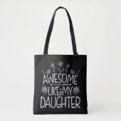 Geweldige zoals mijn dochter Wildflower Cadeau mam Tote Bag (Voorkant)