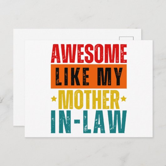 Geweldige zoals mijn schoonmoeder briefkaart (Voorkant / Achterkant)