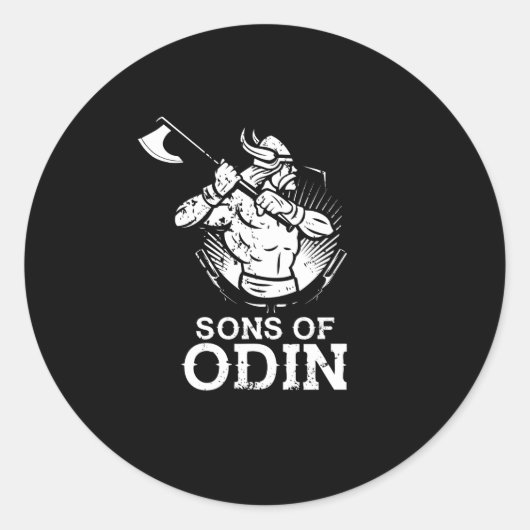 Geweldige zonen van Odin Noorse Vikingen Ronde Sticker (Voorkant)