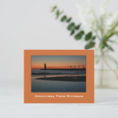 Geweldige zonsondergang op Lake Michigan Briefkaar Briefkaart (Staand voorkant)